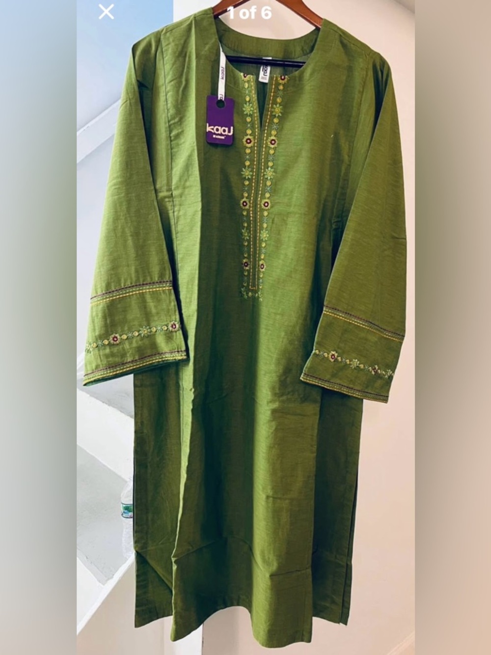 Pakistani embroidered long shirt.Size Large.